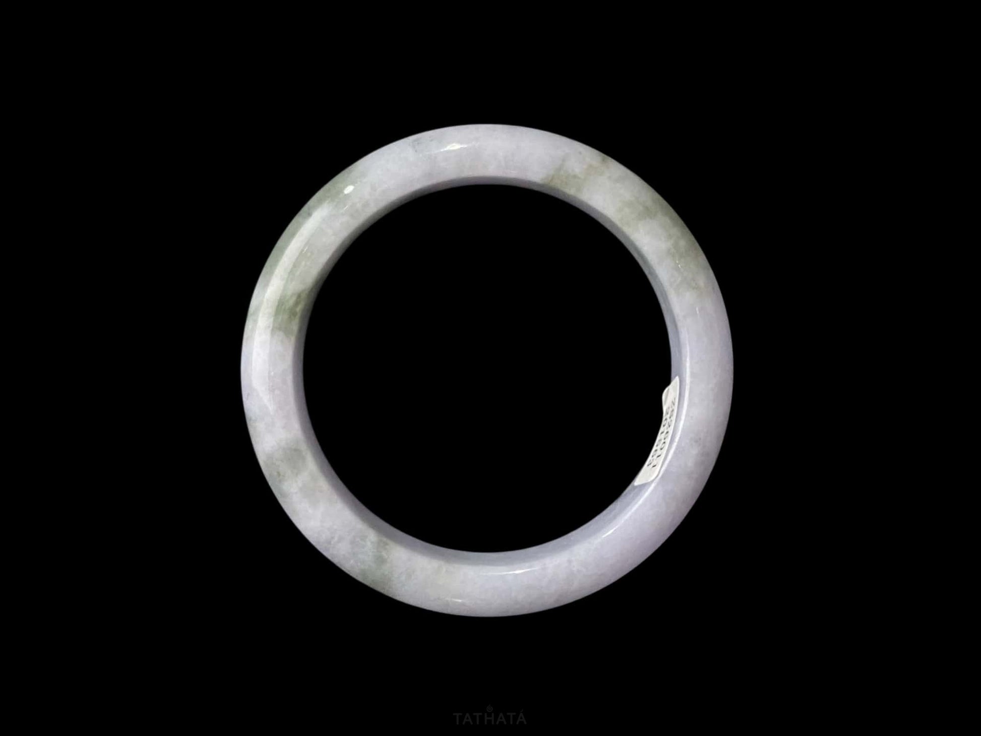 A violet cloud sprout jadeite bangle.