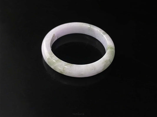 A violet cloud sprout jadeite bangle.
