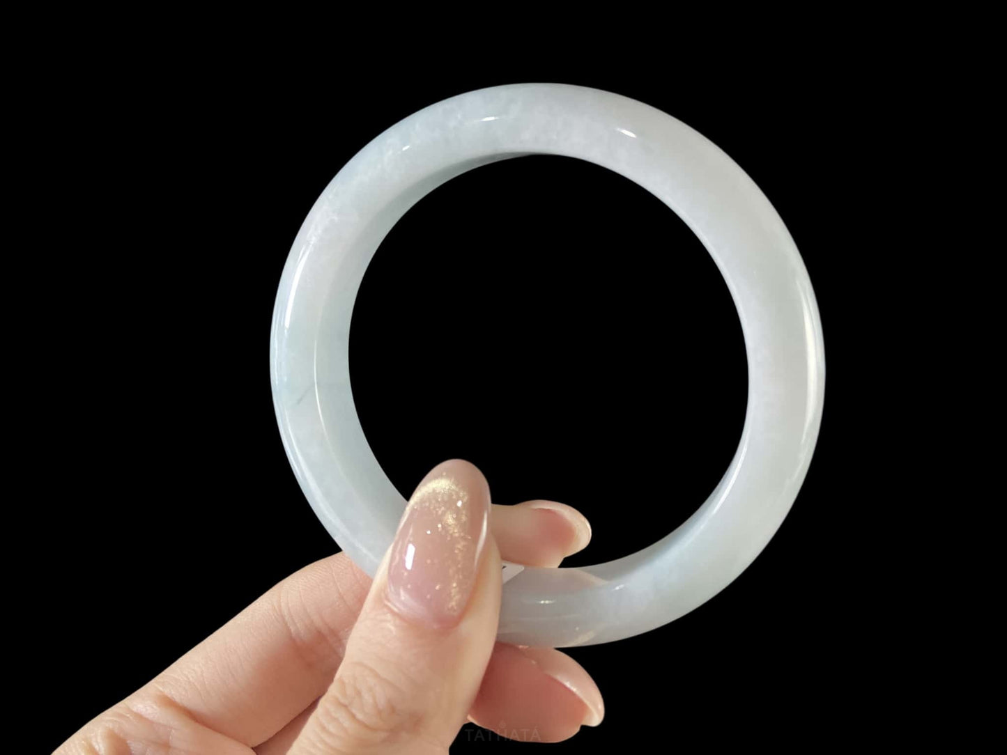 Dreamy Misty Blue · Nature Burmese Jadeite Peace Bangle