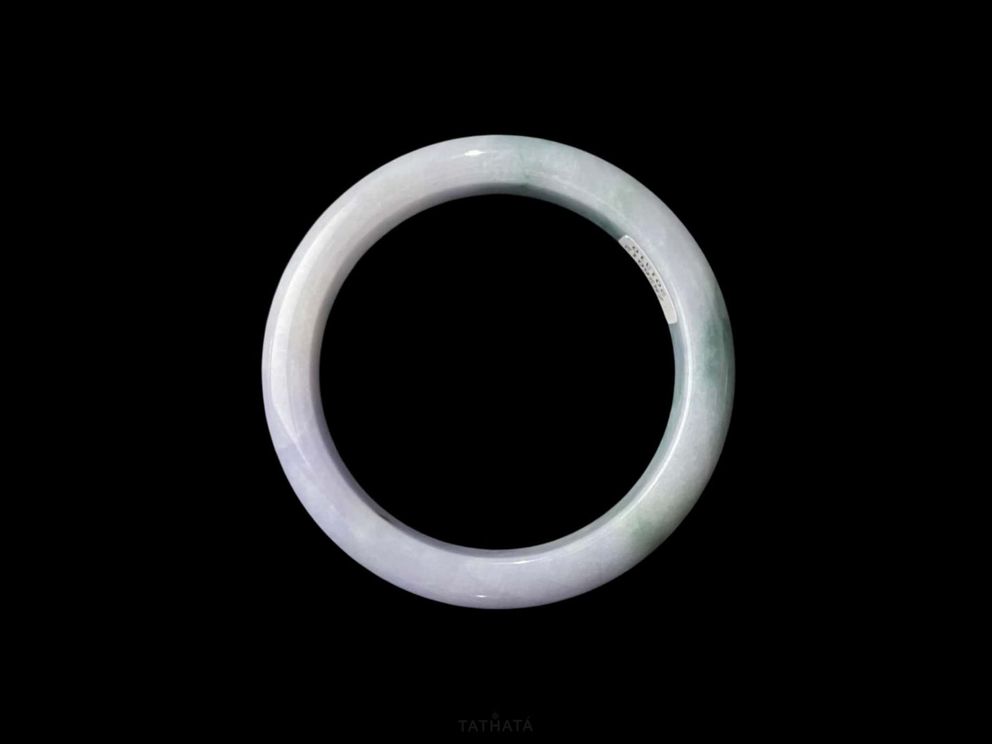 A lavender cloud Blue veil jadeite bangle.