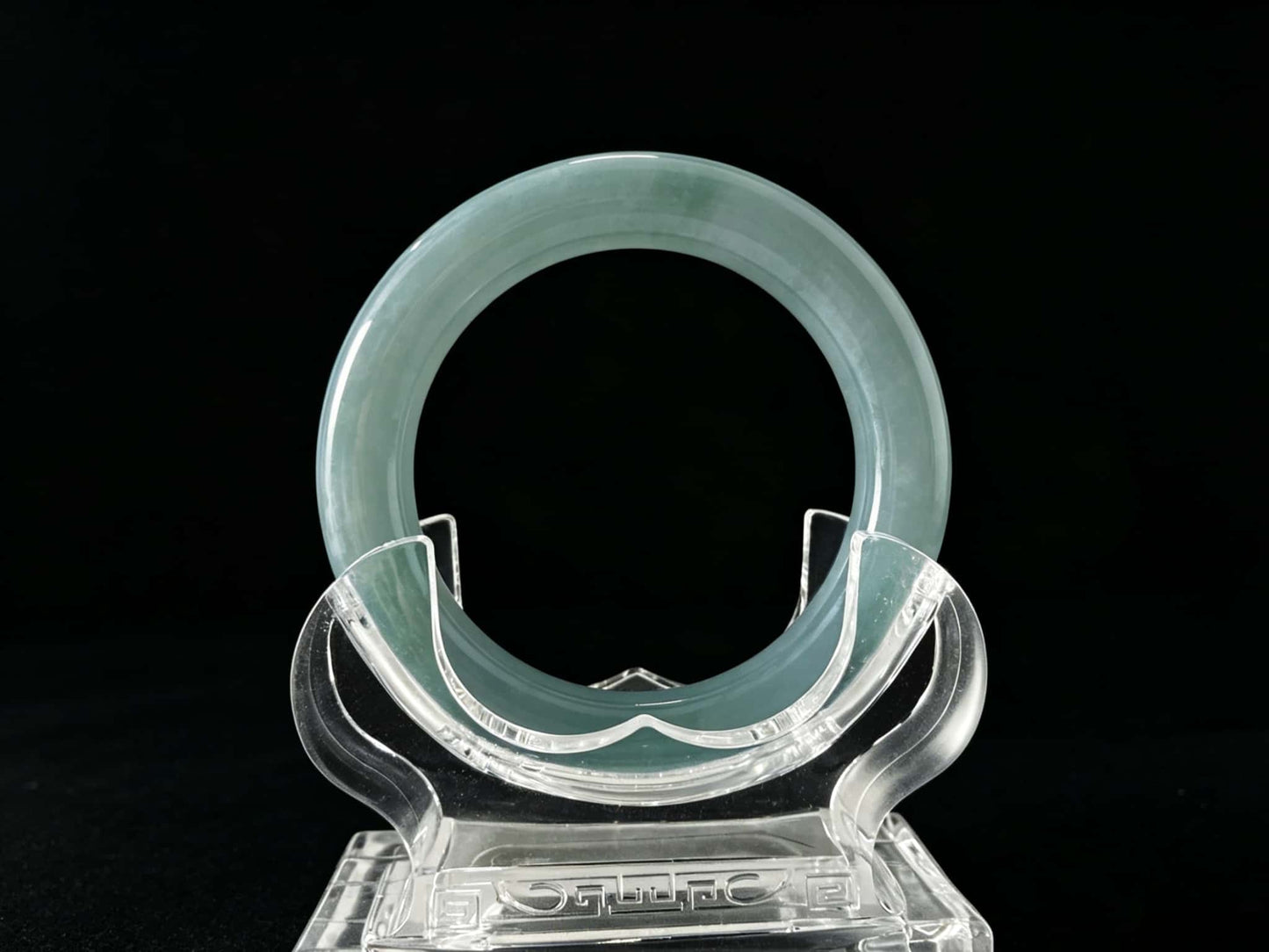 A misty blue dew jadeite bangle.