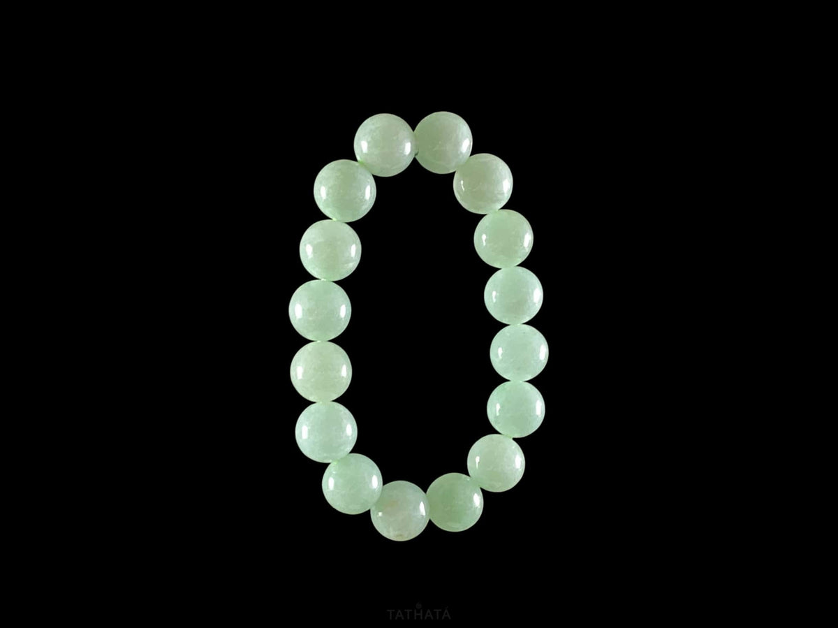 Minty Aqua‑Green · Nature Burmese Jadeite Beads Bracelet
