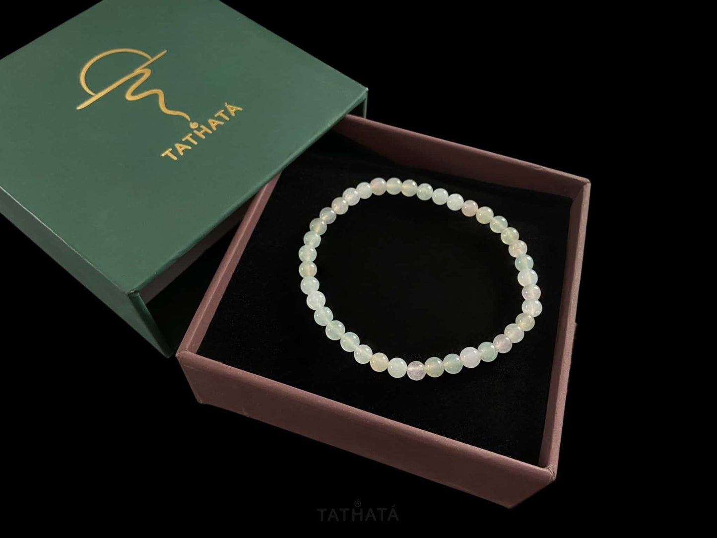 A watercolor mint blush jadeite Beads bracelet.