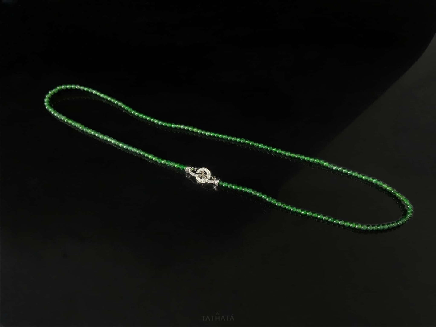 Lustrous Spinach Green · Natural Burmese Jadeite Beads Necklace