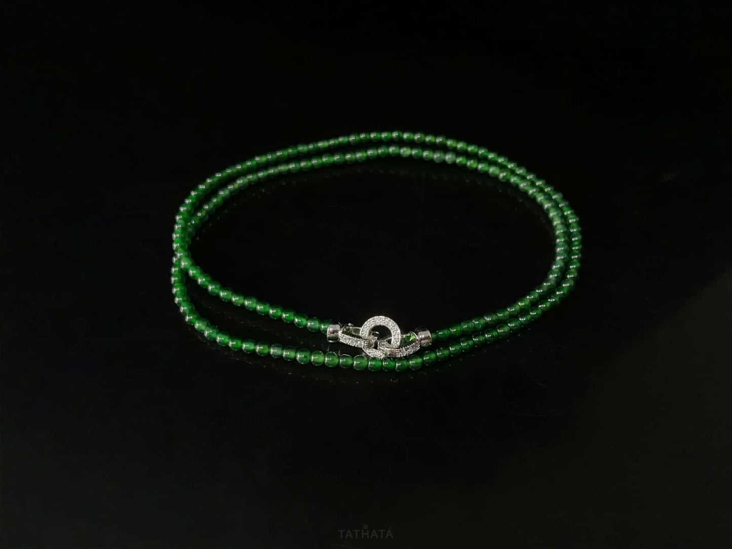 Lustrous Spinach Green · Natural Burmese Jadeite Beads Necklace