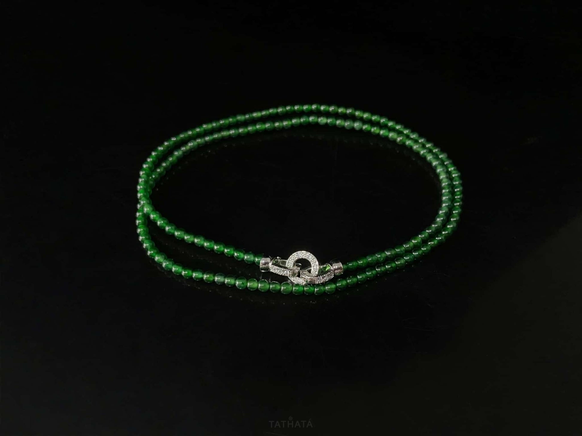 Lustrous Spinach Green · Natural Burmese Jadeite Beads Necklace