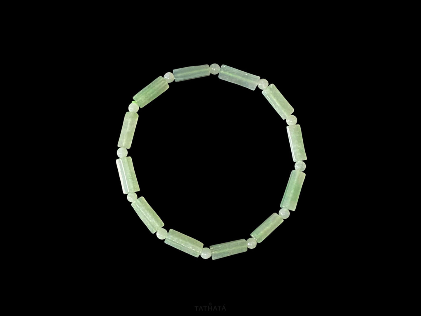A mist green column jadeite beads bracelet.
