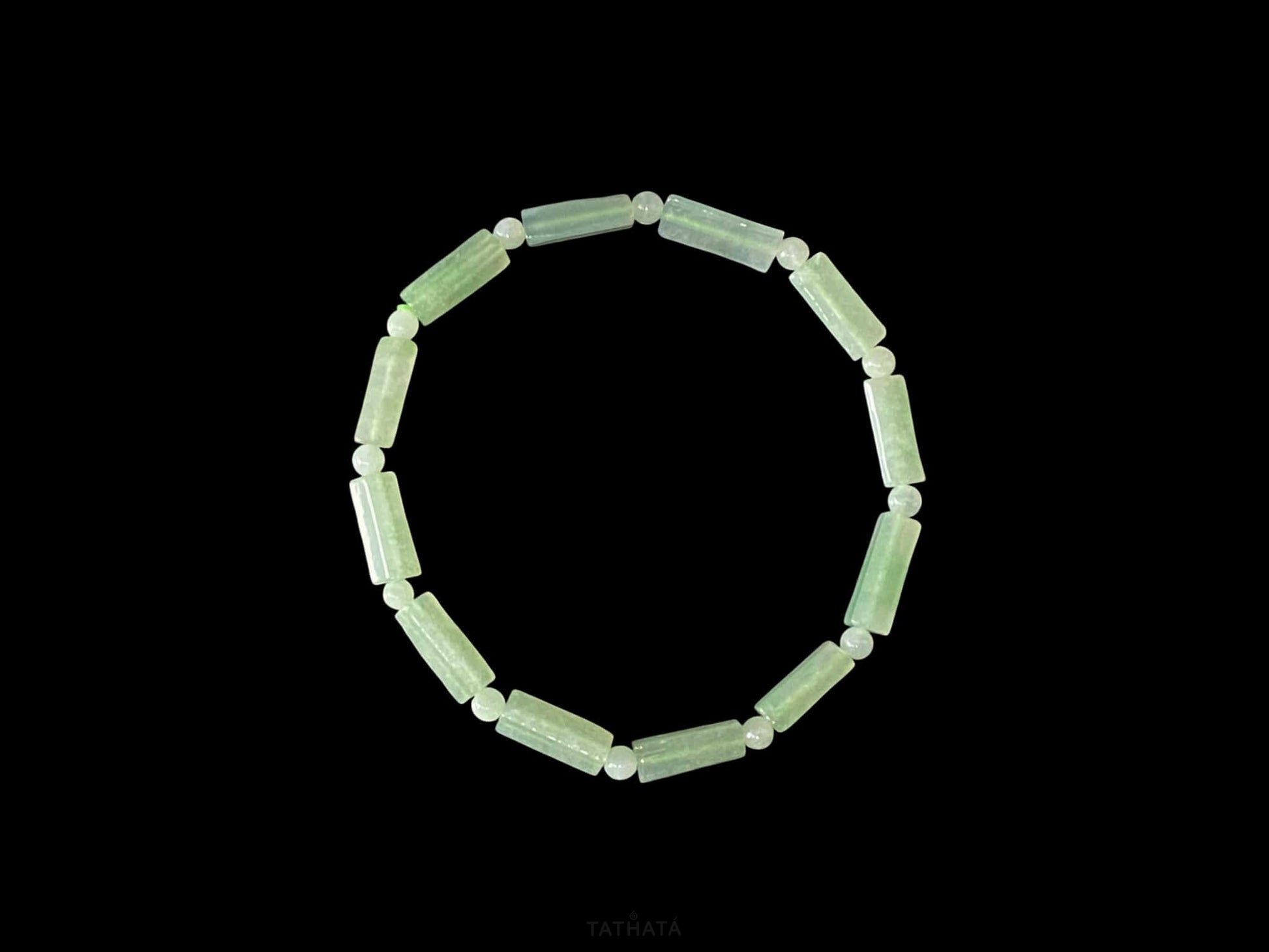A mist green column jadeite beads bracelet.