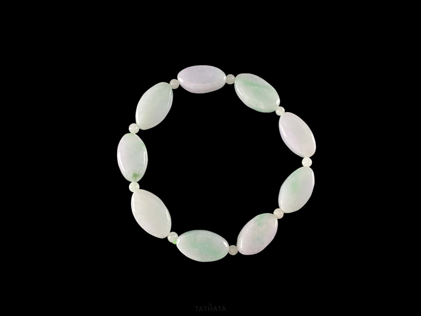 A soft mint cval jadeite beads bracelet.