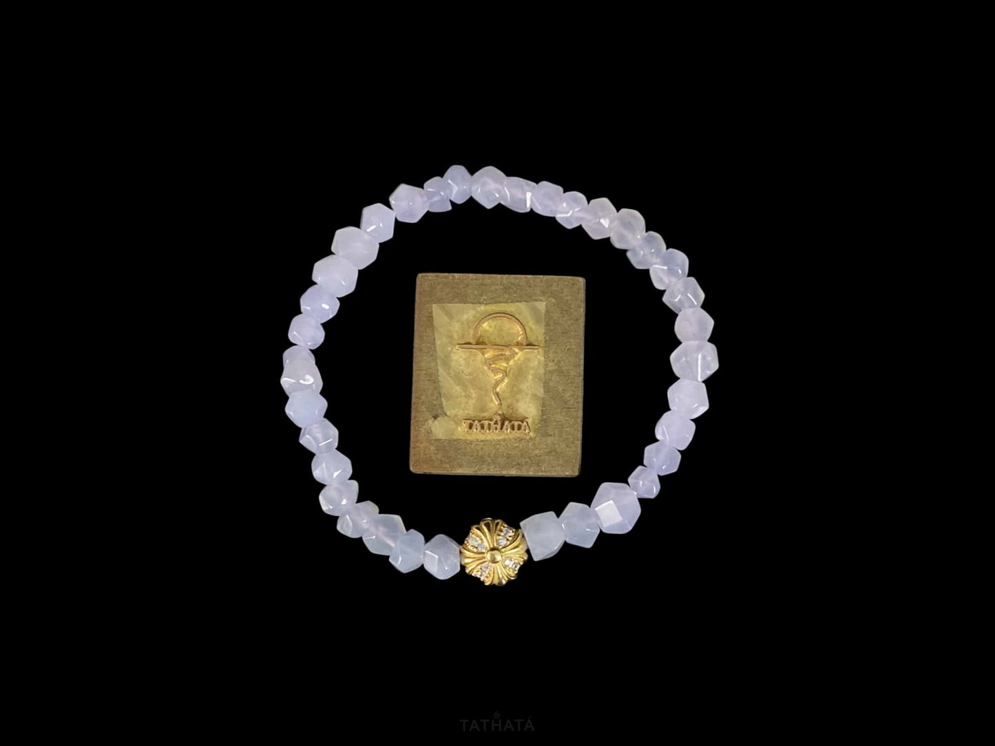 Moon Haze Icy Violet · Nature Burmese Jadeite Bracelet