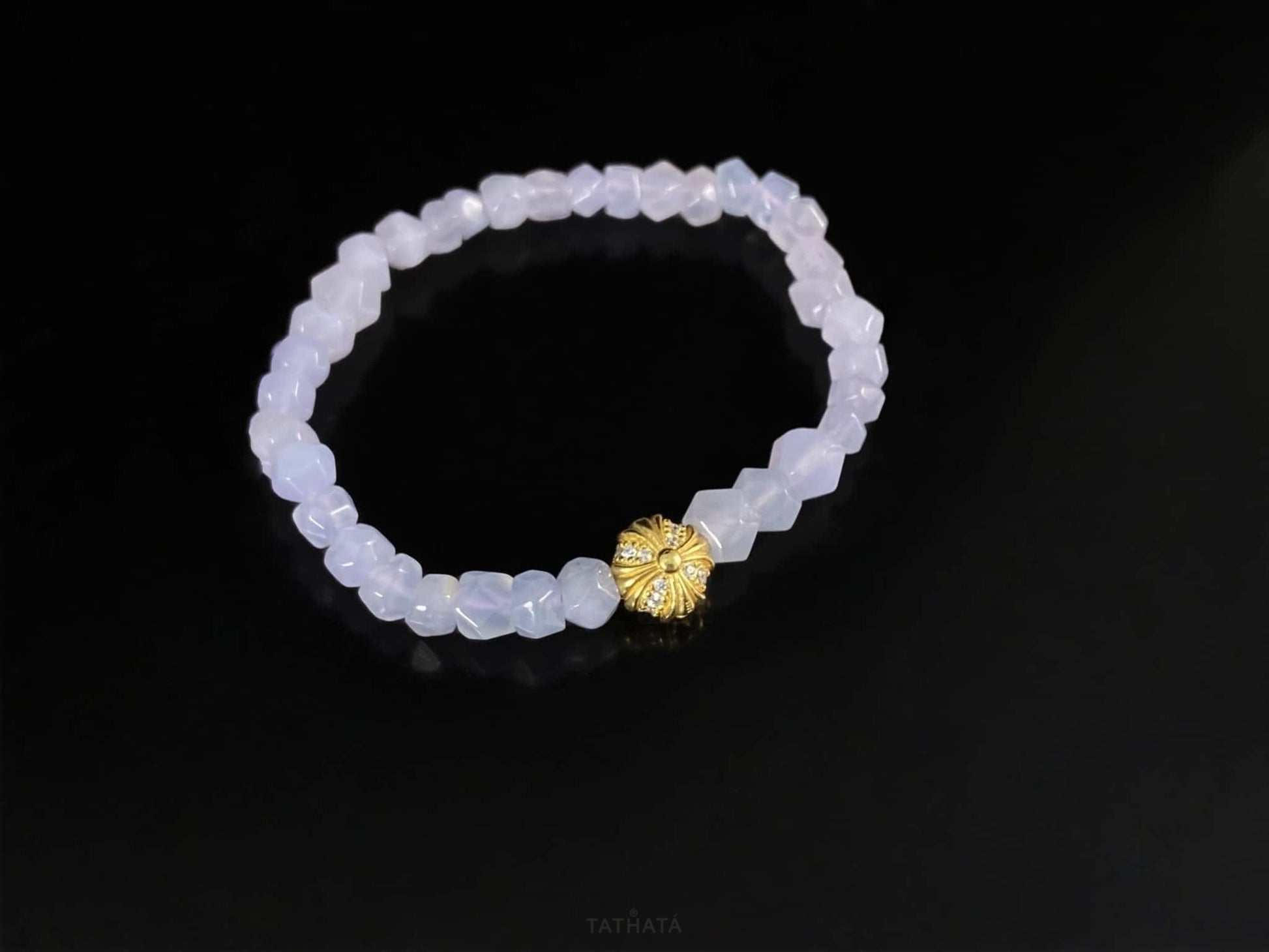 Moon Haze Icy Violet · Nature Burmese Jadeite Bracelet