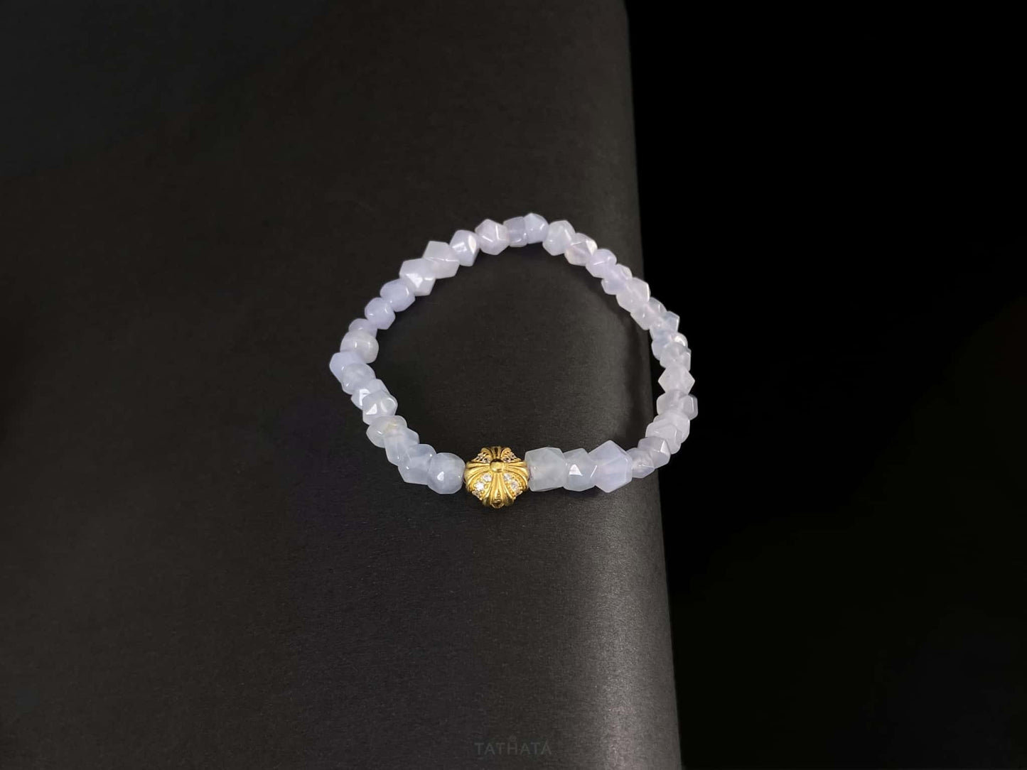 Moon Haze Icy Violet · Nature Burmese Jadeite Bracelet