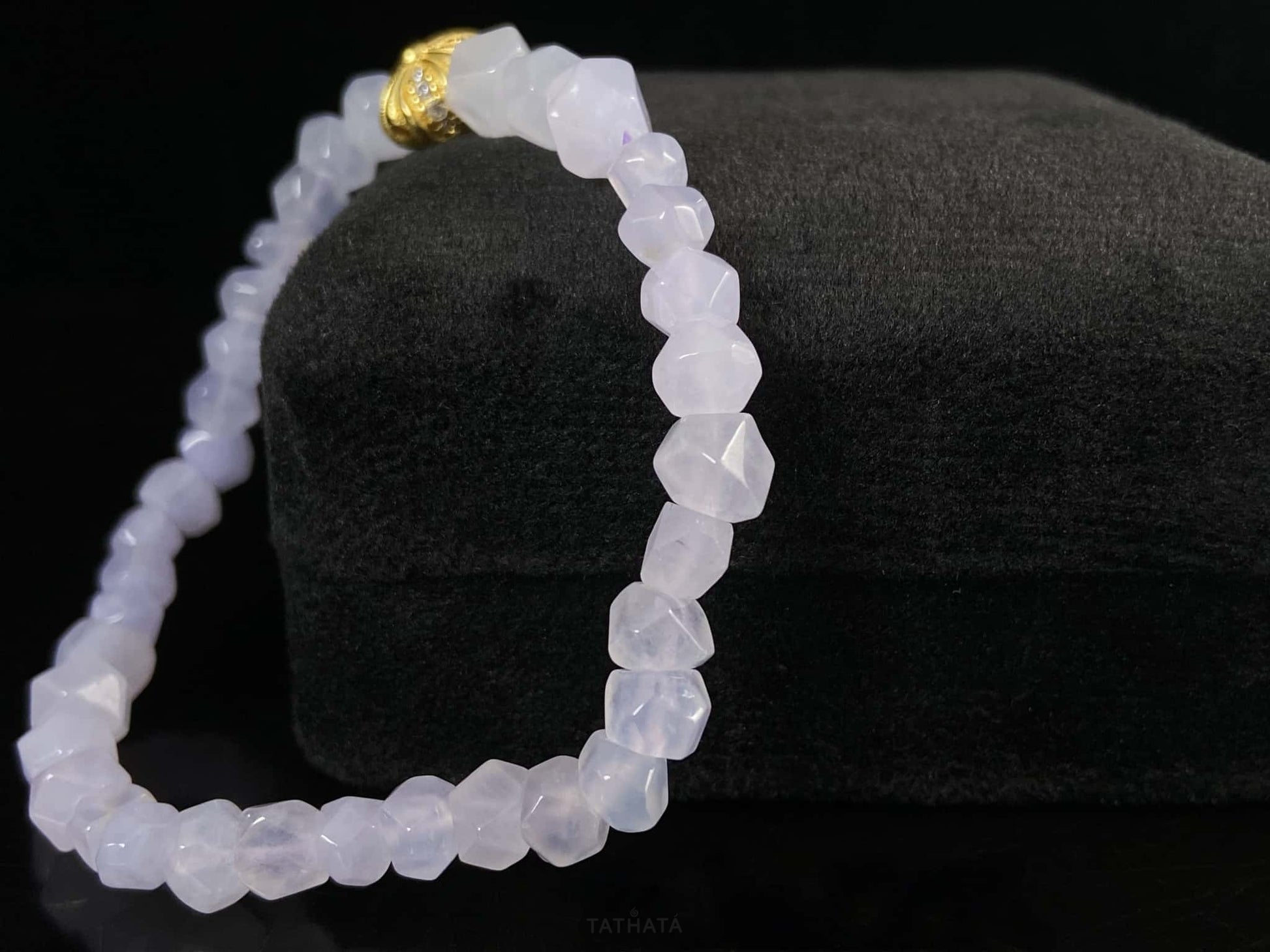 Moon Haze Icy Violet · Nature Burmese Jadeite Bracelet