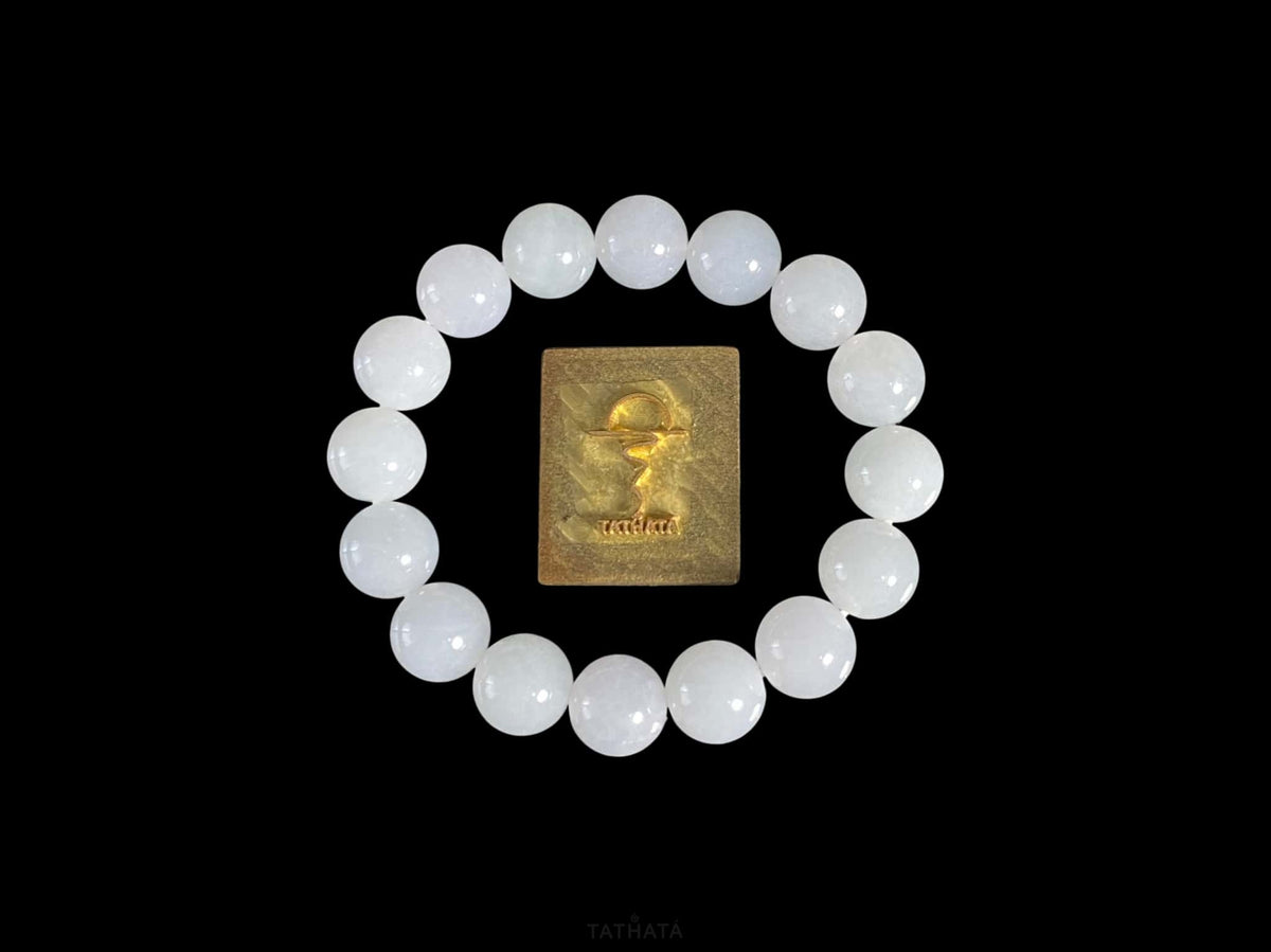 Best Seller 🤍 Milky Moon Haze Glow · Nature Burmese Jadeite Beads Bracelet