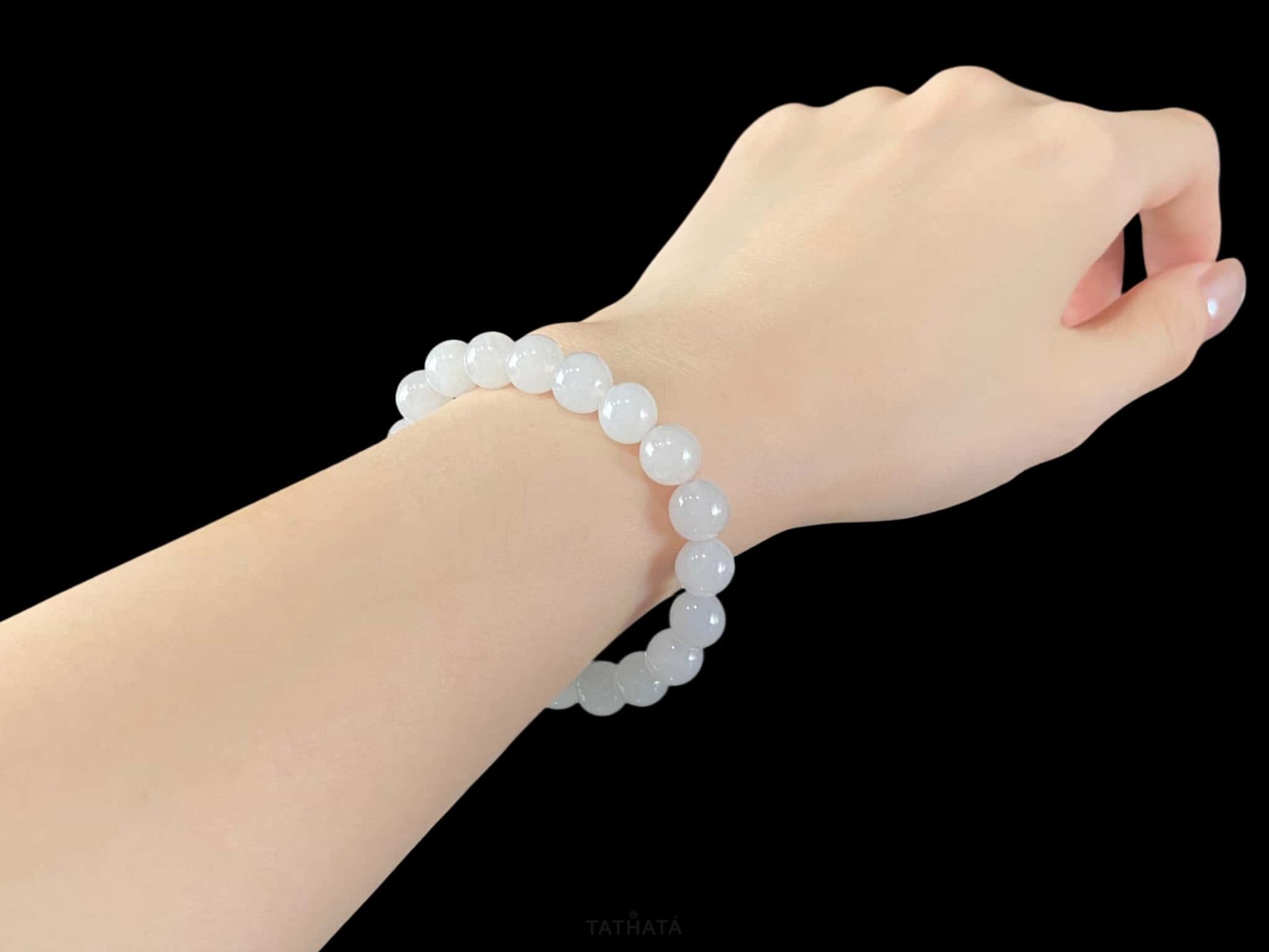 Milky Frost Mist Luminance · Nature Burmese Jadeite Bracelet