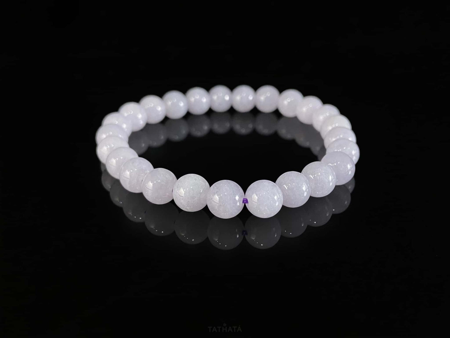Lavender‑Frost Pale Lilac · Nature Burmese Jadeite Bracelet