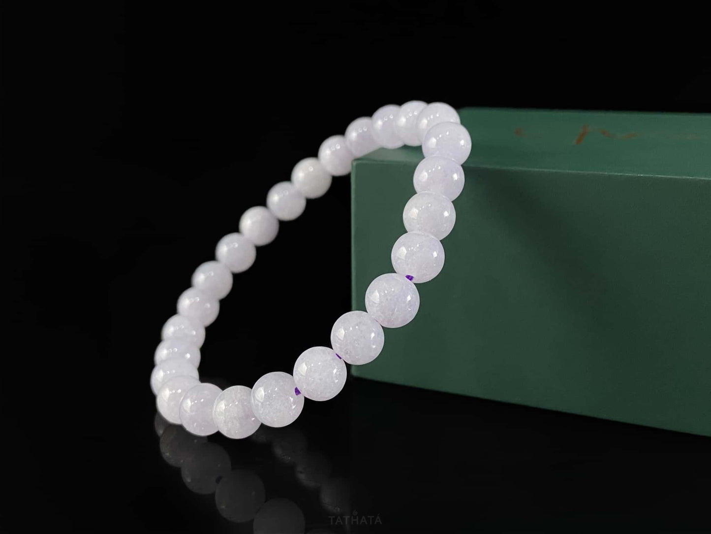Lavender‑Frost Pale Lilac · Nature Burmese Jadeite Bracelet