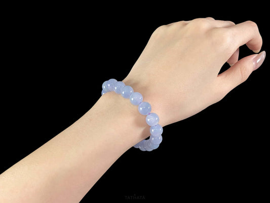 Premium 💜 Mauve Frost Subtle Radiance · Nature Burmese Jadeite Beads Bracelet