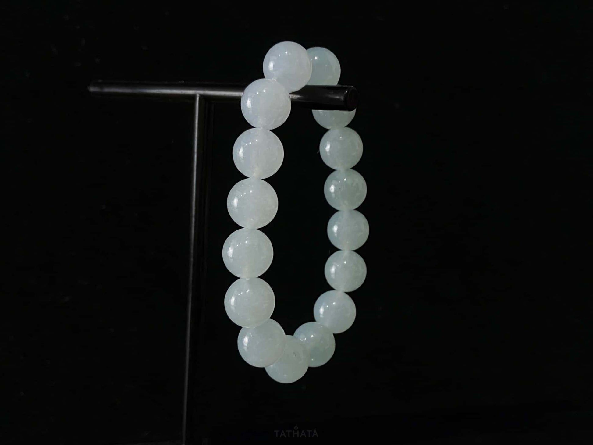 Clear Skies White · Nature Burmese Jadeite Beads Bracelet