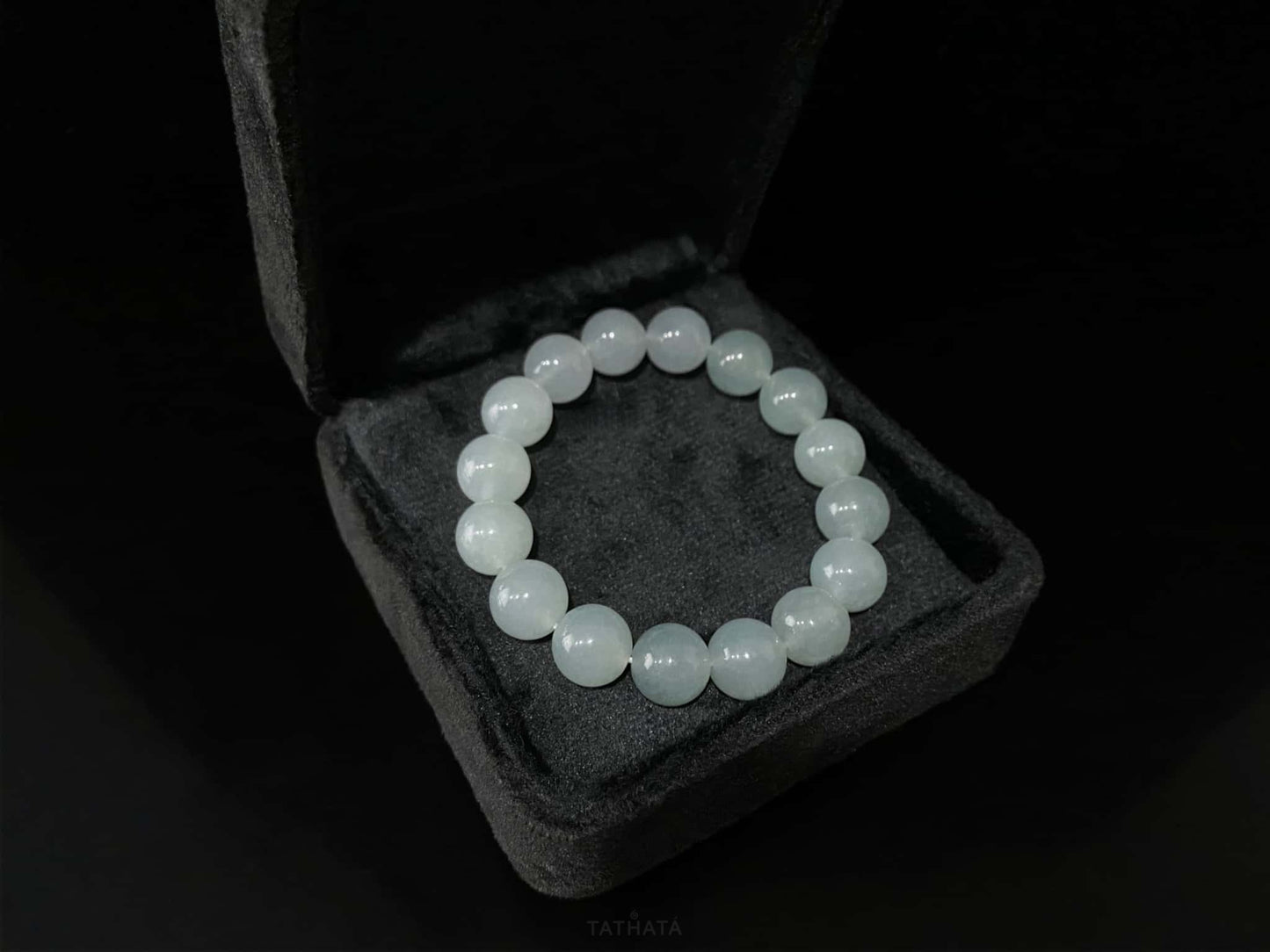Clear Skies White · Nature Burmese Jadeite Beads Bracelet