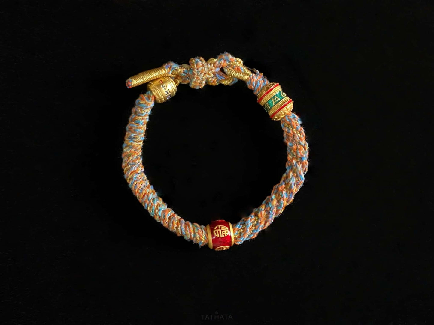 A mantra fortune woven tibetan bracelet.