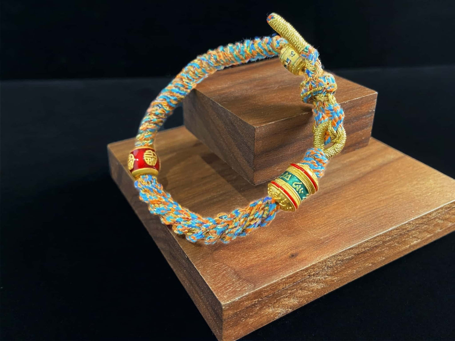 A mantra fortune woven tibetan bracelet.