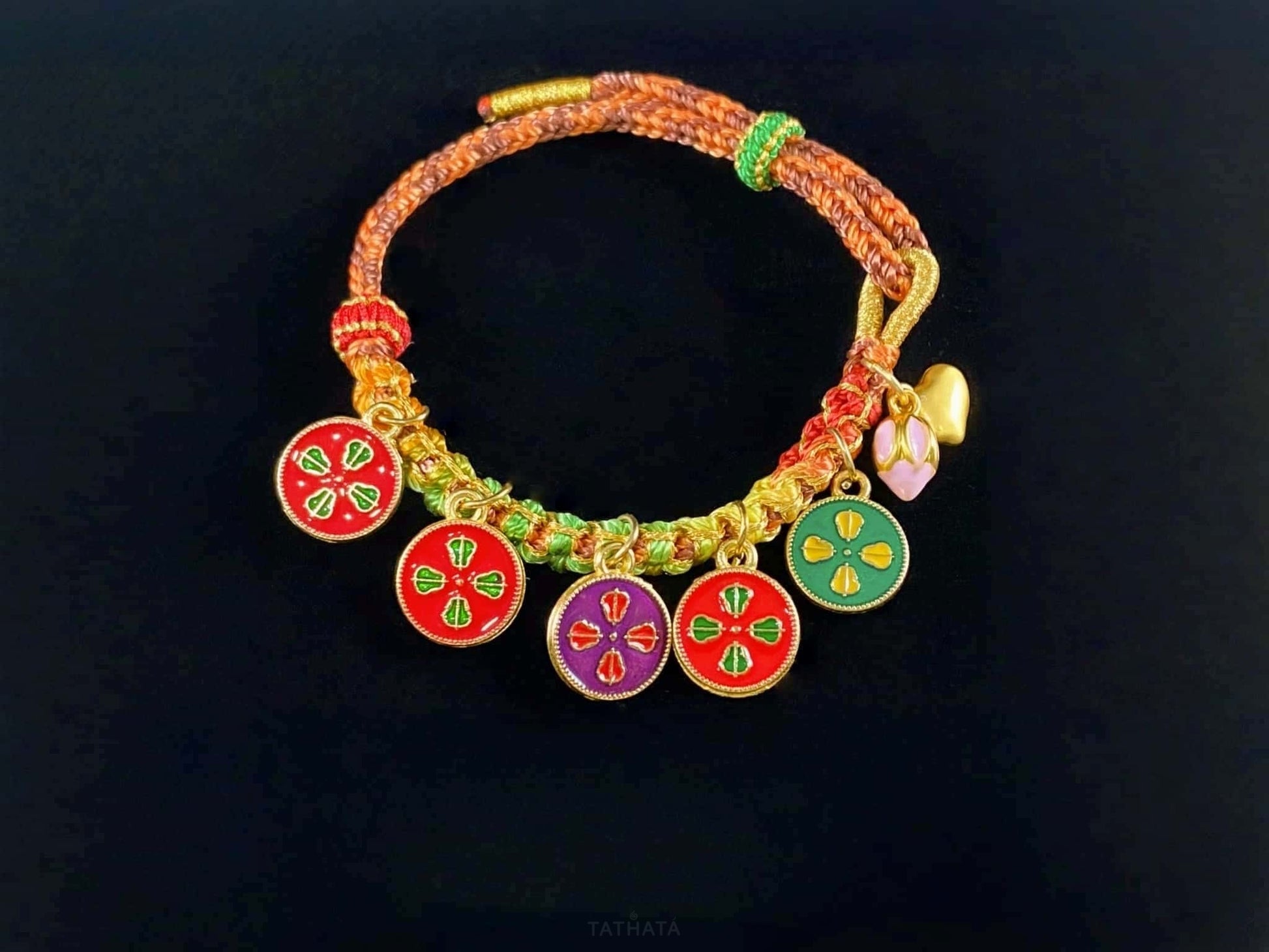 A five elements woven tangka bracelet.