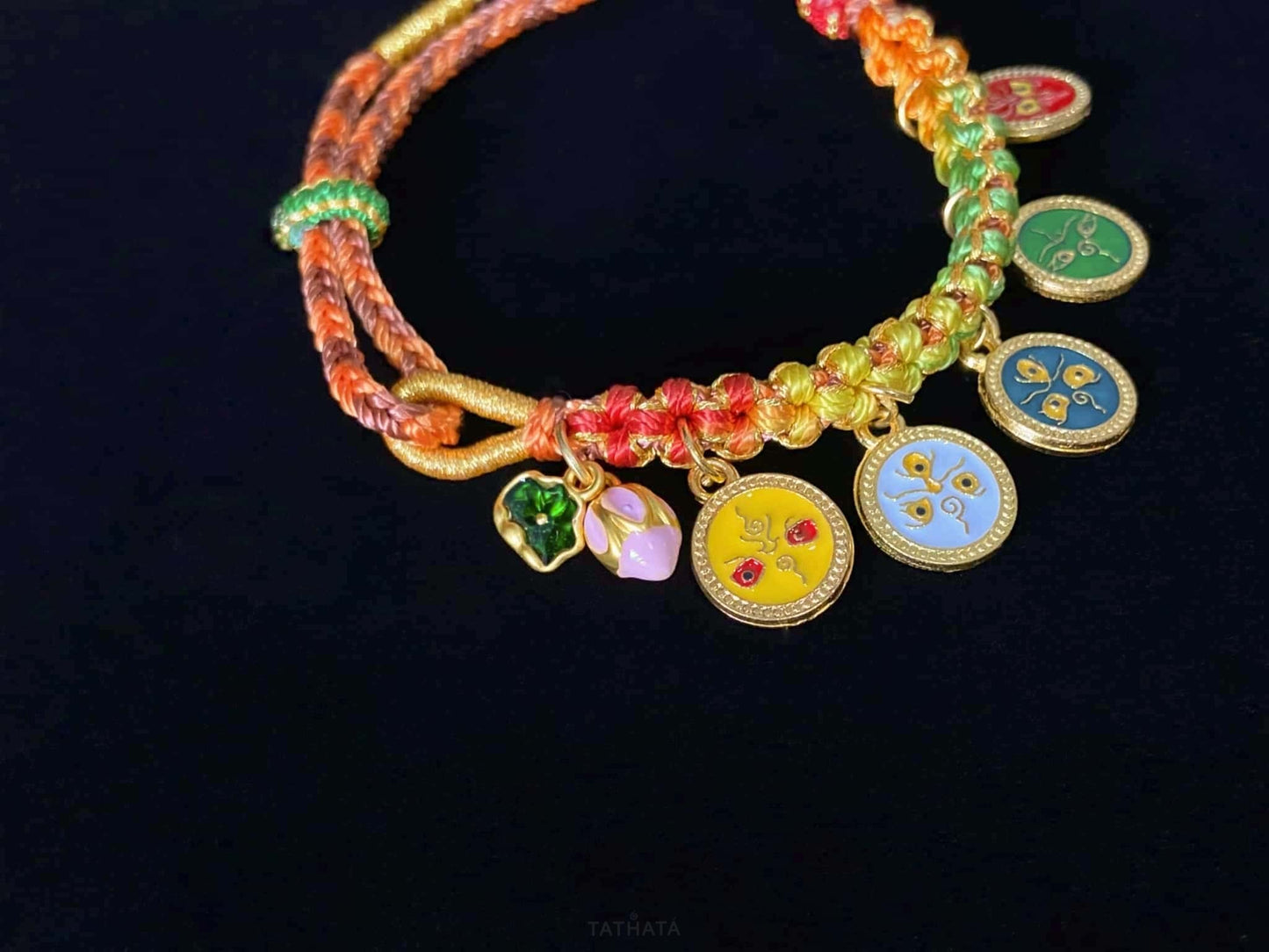 A five elements woven tangka bracelet.