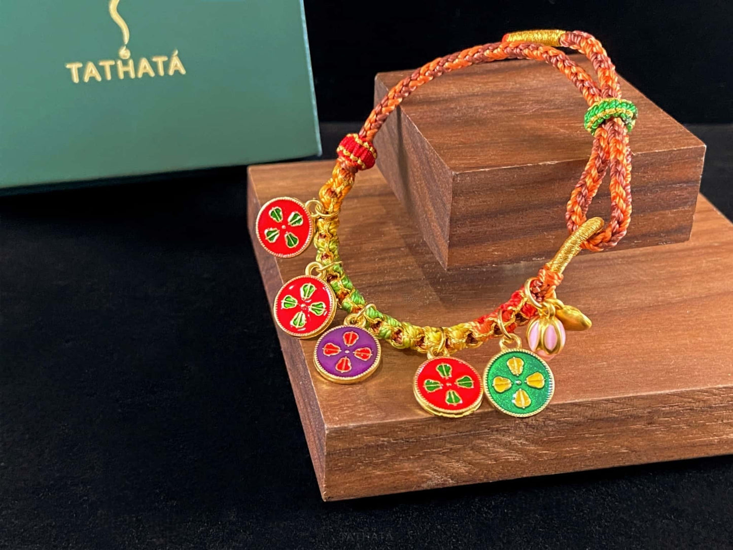 A five elements woven tangka bracelet.