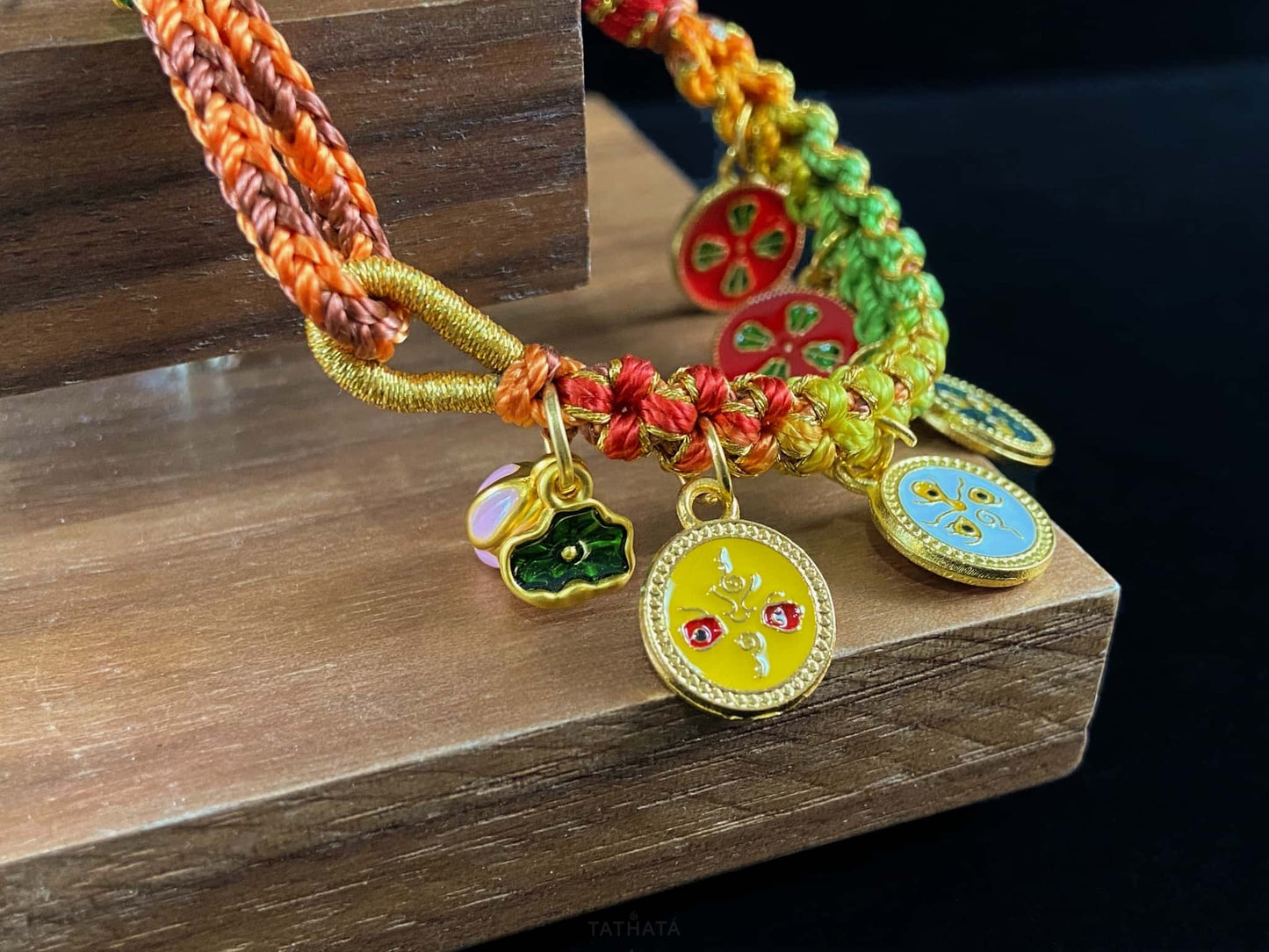 A five elements woven tangka bracelet.