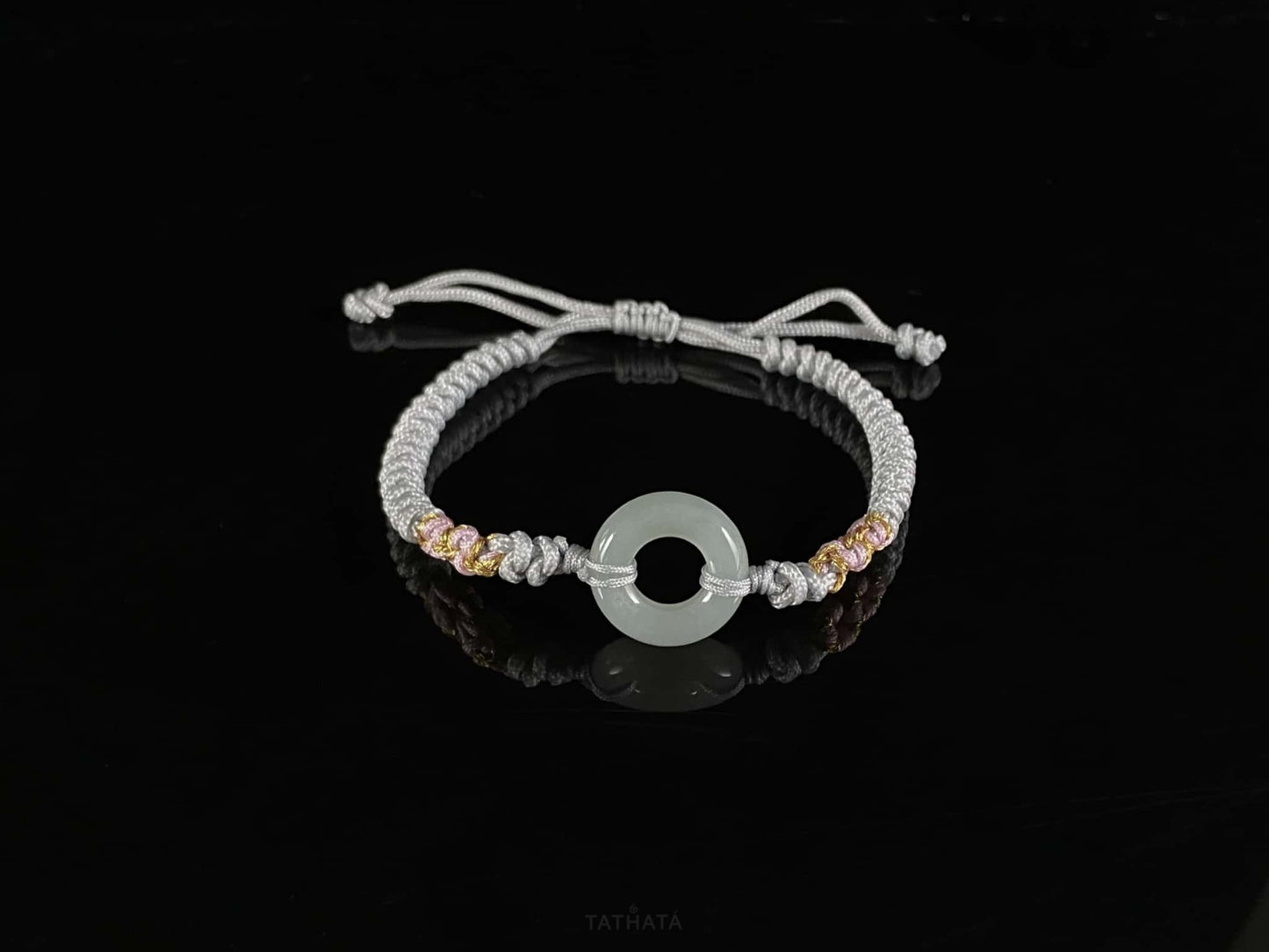 Pale Clear Peace Buckle · Nature Burmese Jadeite Bracelet