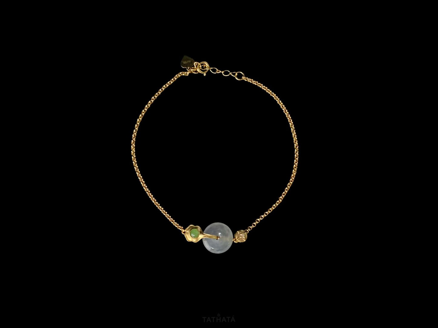 Icy White Peace Buckle Ping An Kou · Natural Burmese Jadeite  Bracelet