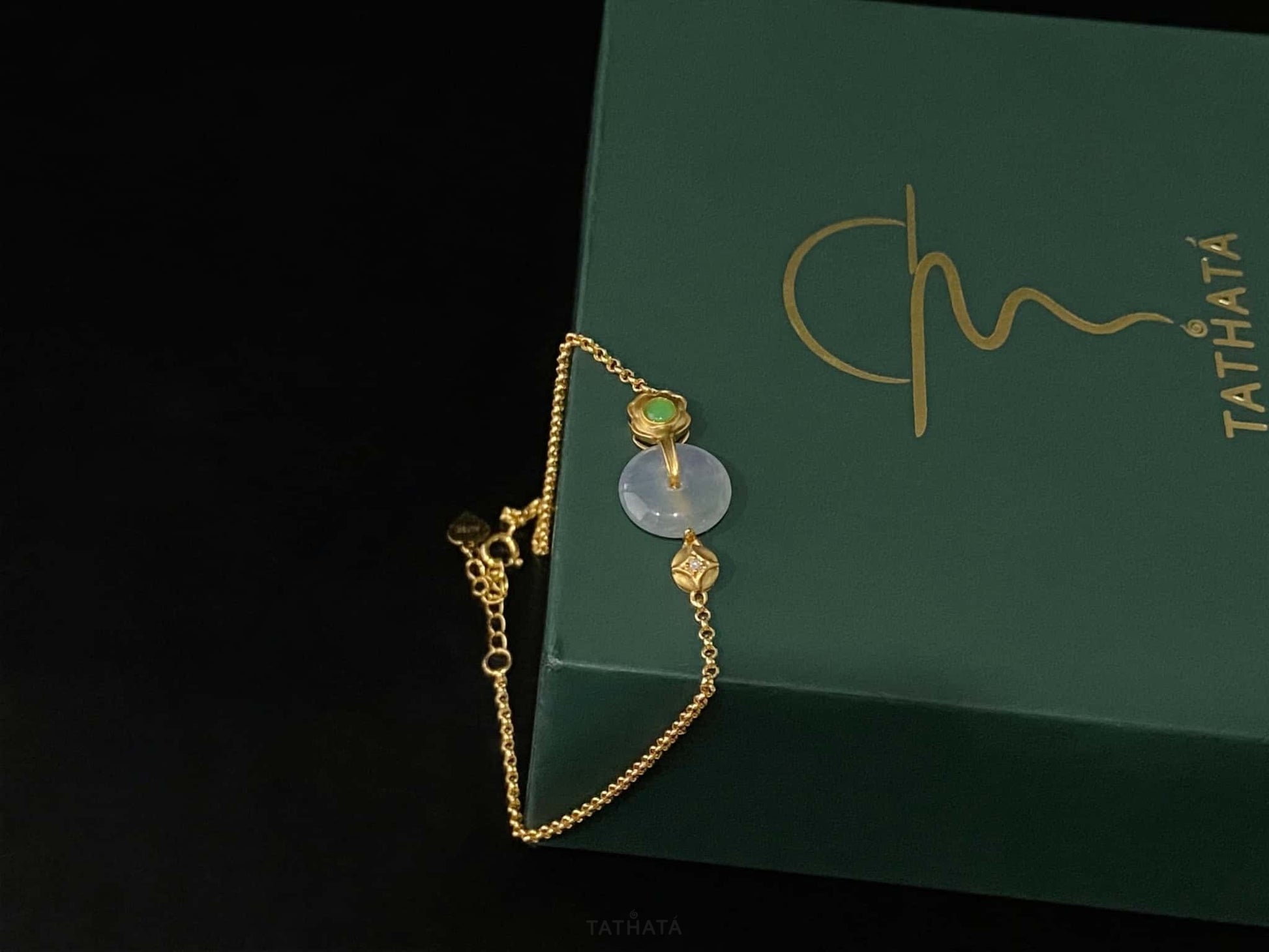 Icy White Peace Buckle Ping An Kou · Natural Burmese Jadeite  Bracelet