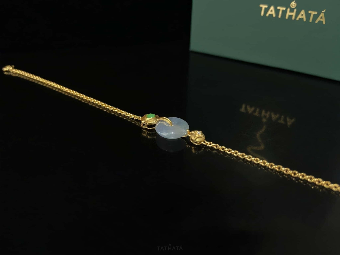 Icy White Peace Buckle Ping An Kou · Natural Burmese Jadeite  Bracelet