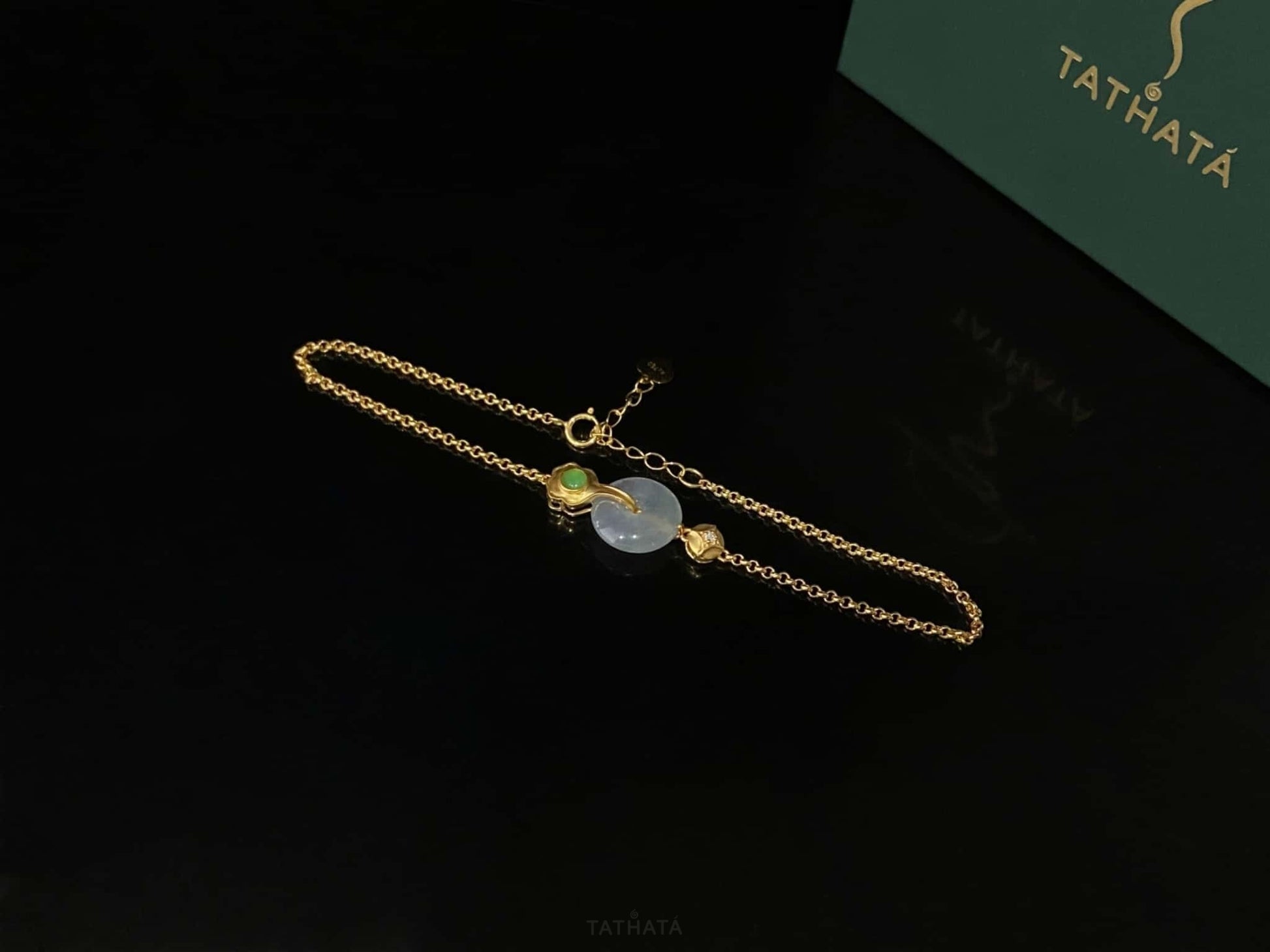 Icy White Peace Buckle Ping An Kou · Natural Burmese Jadeite  Bracelet