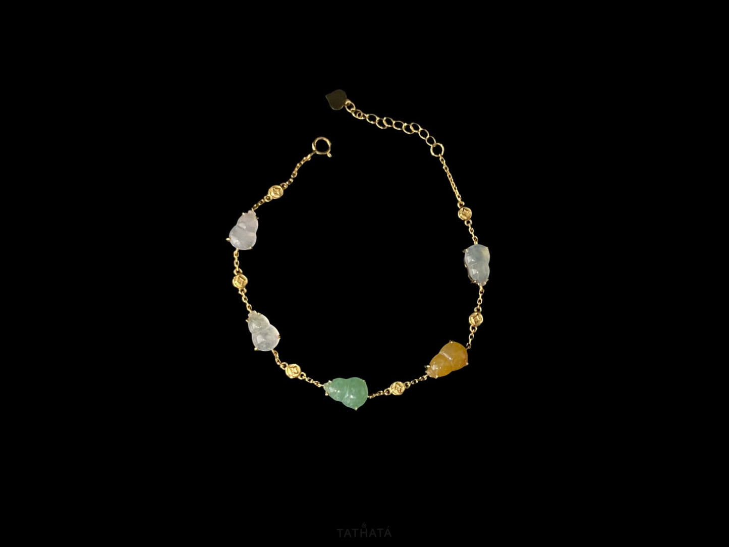 Three Color Fortune and Prosperity · Natural Burmese Jadeite  Bracelet