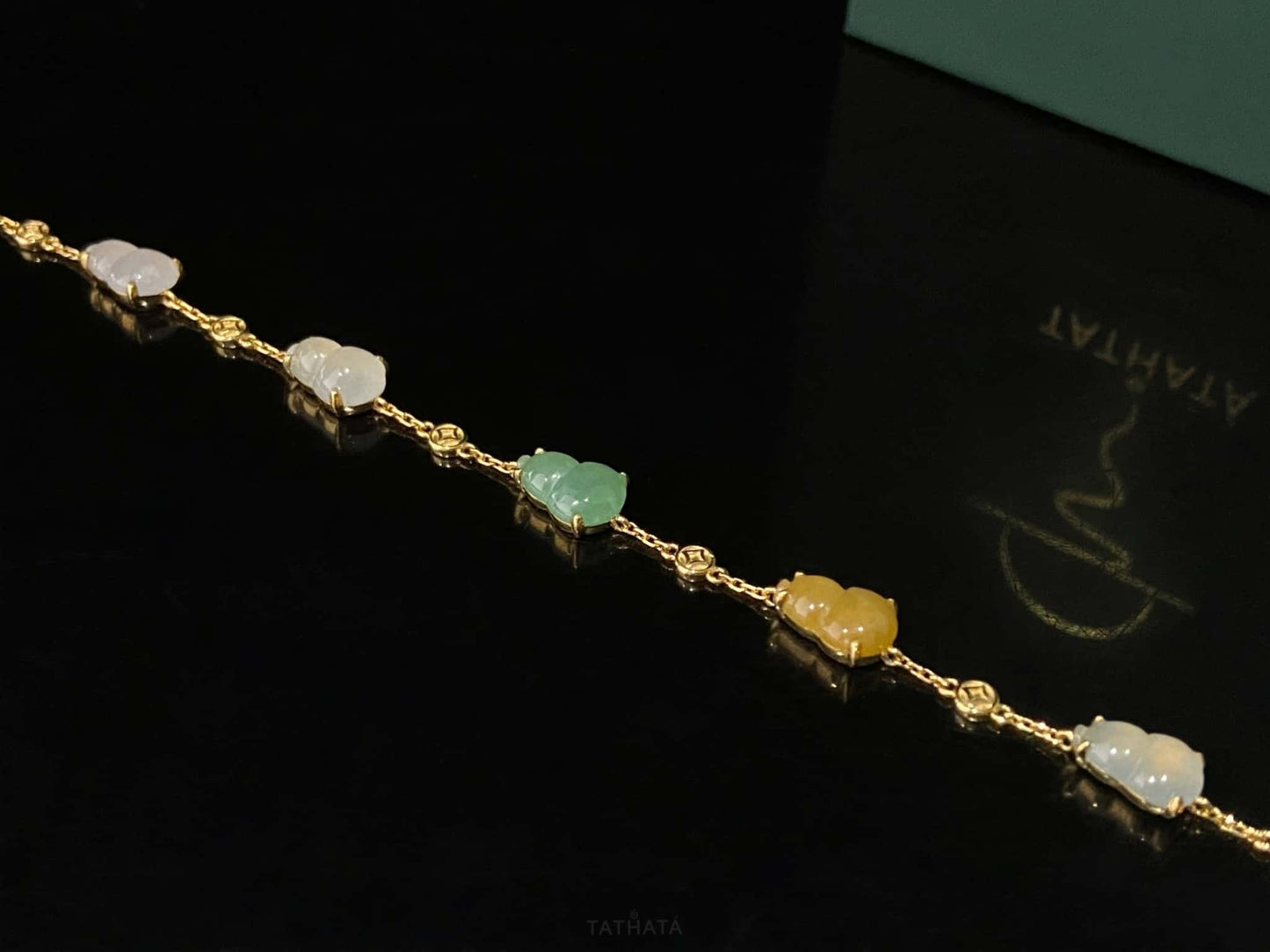 Three Color Fortune and Prosperity · Natural Burmese Jadeite  Bracelet