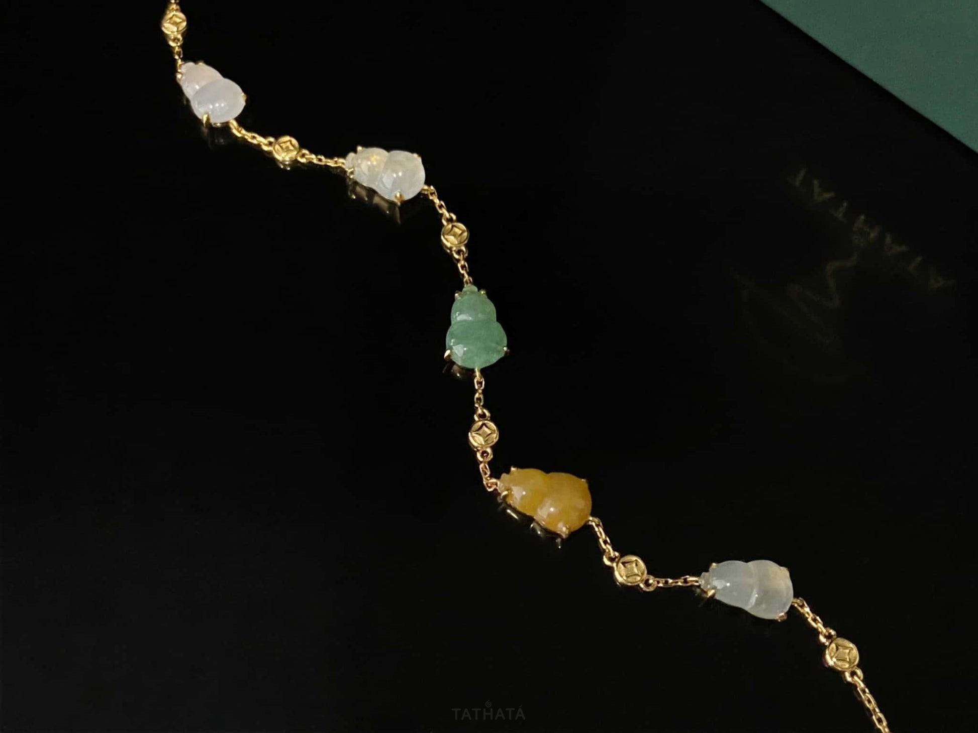 Three Color Fortune and Prosperity · Natural Burmese Jadeite  Bracelet