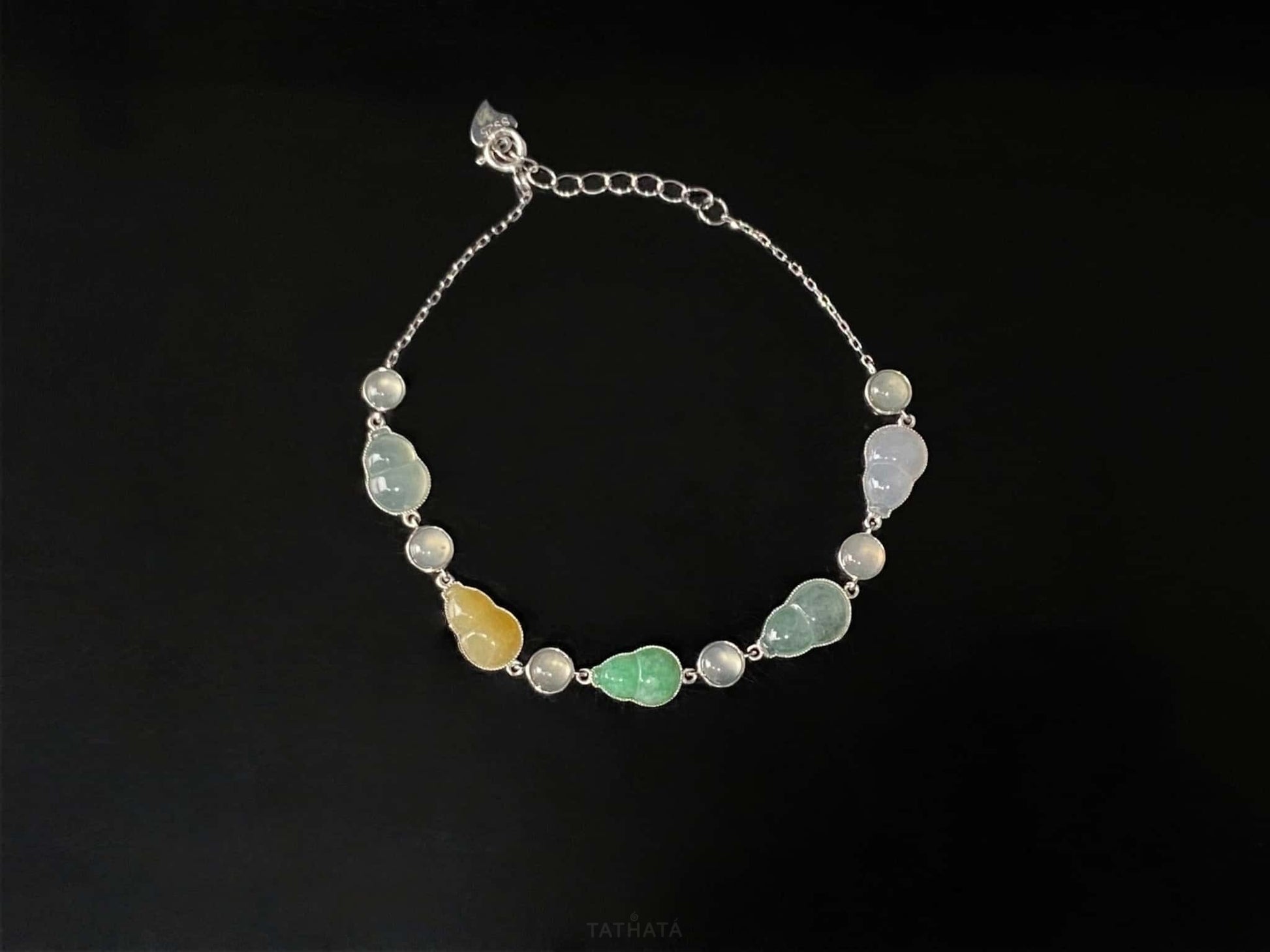 Pastel Aurora Gourd · Nature Burmese Jadeite Bracelet