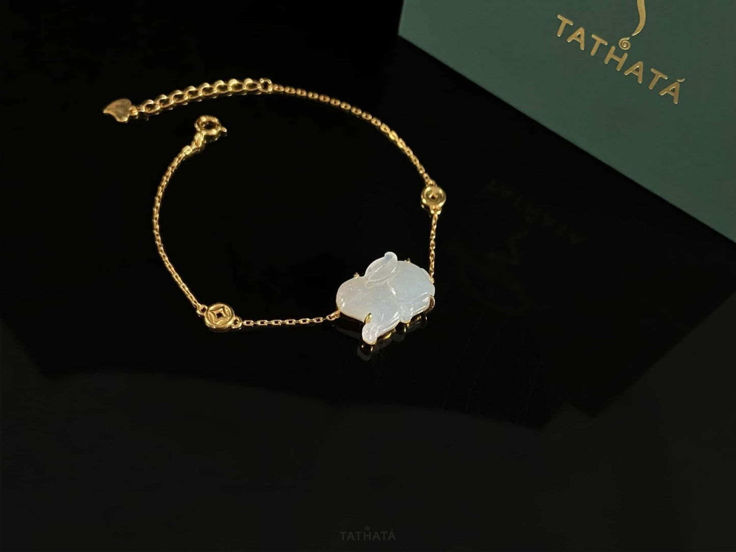 Popular Pick 🐇 Frost White Rabbit · Natural Burmese Jadeite Bracelet