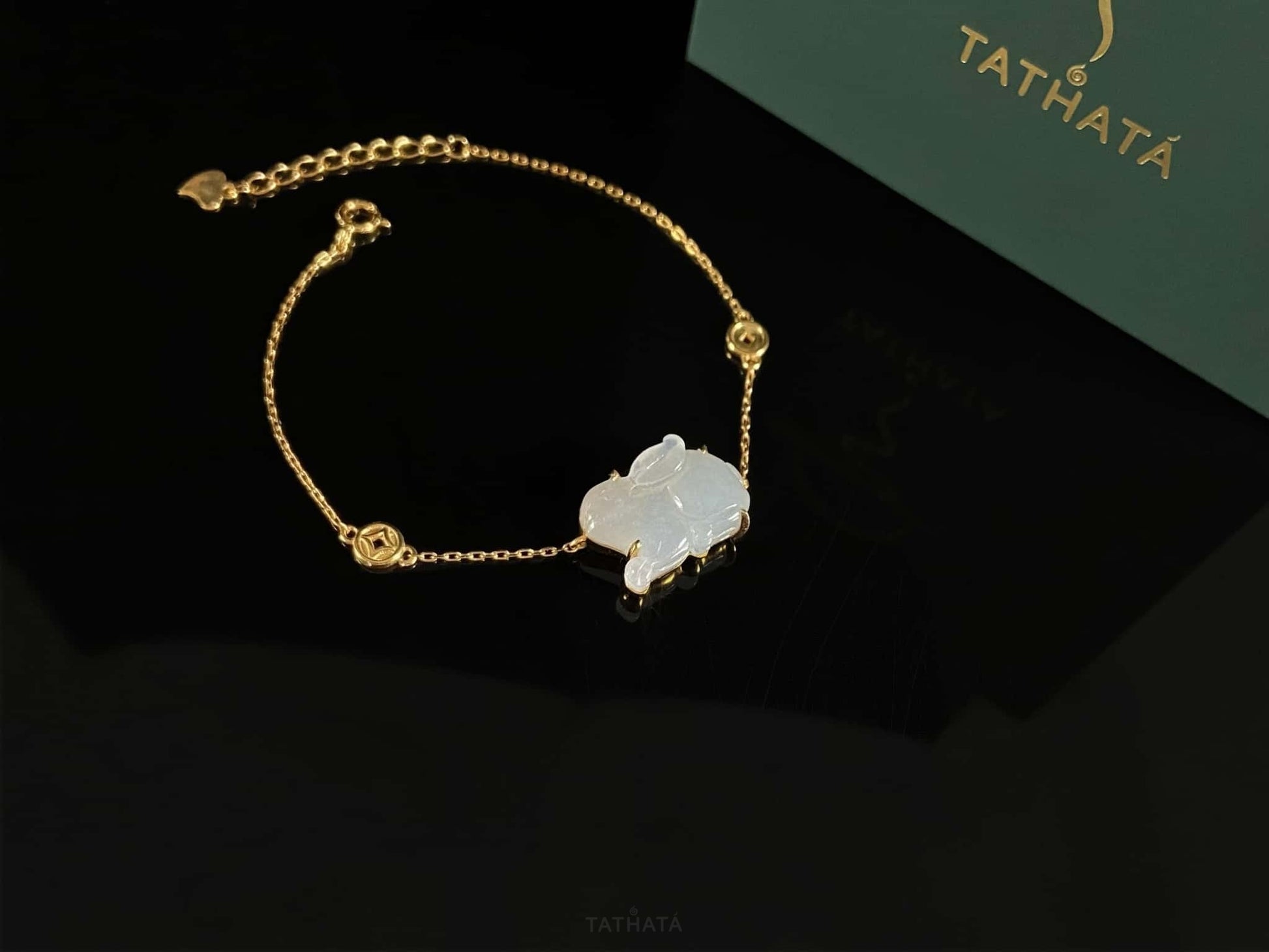 Popular Pick 🐇 Frost White Rabbit · Natural Burmese Jadeite Bracelet