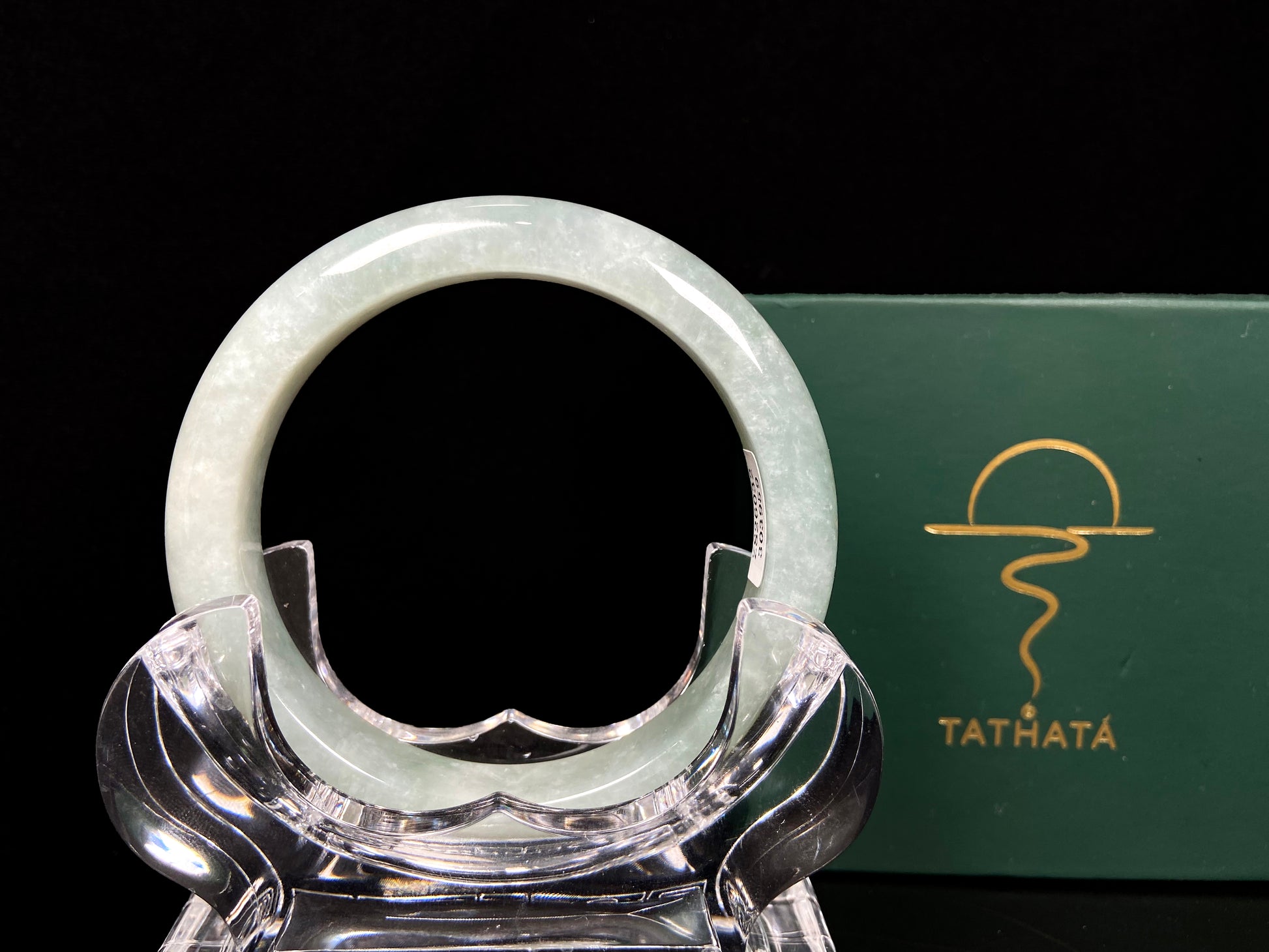 A velvet misty green jadeite bangle. 