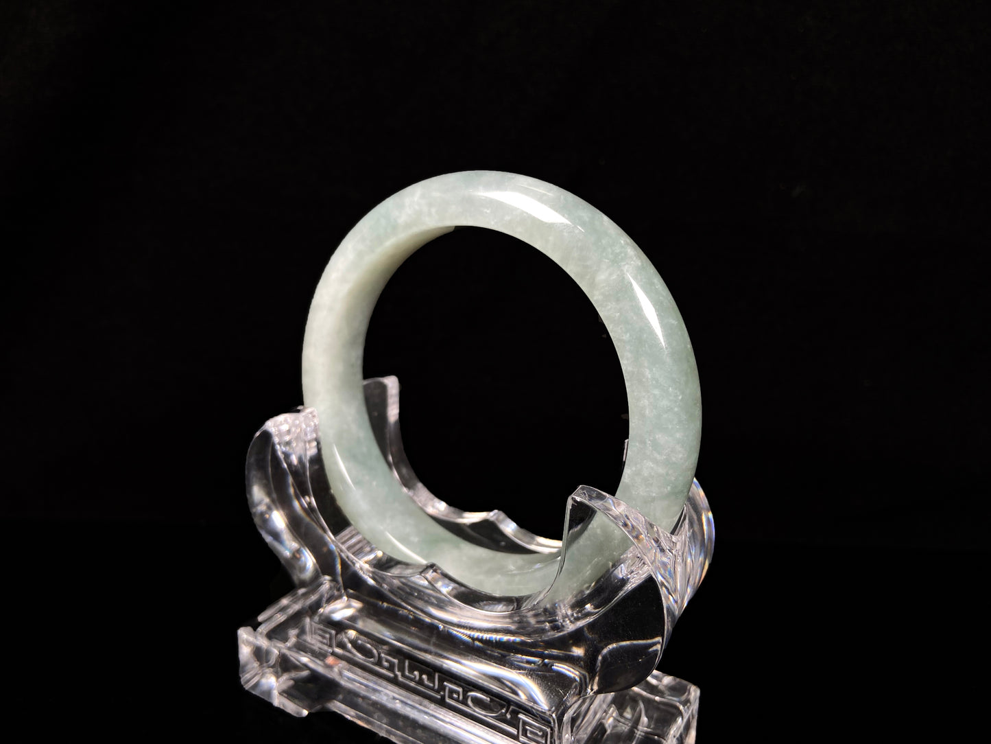 A velvet misty green jadeite bangle. 