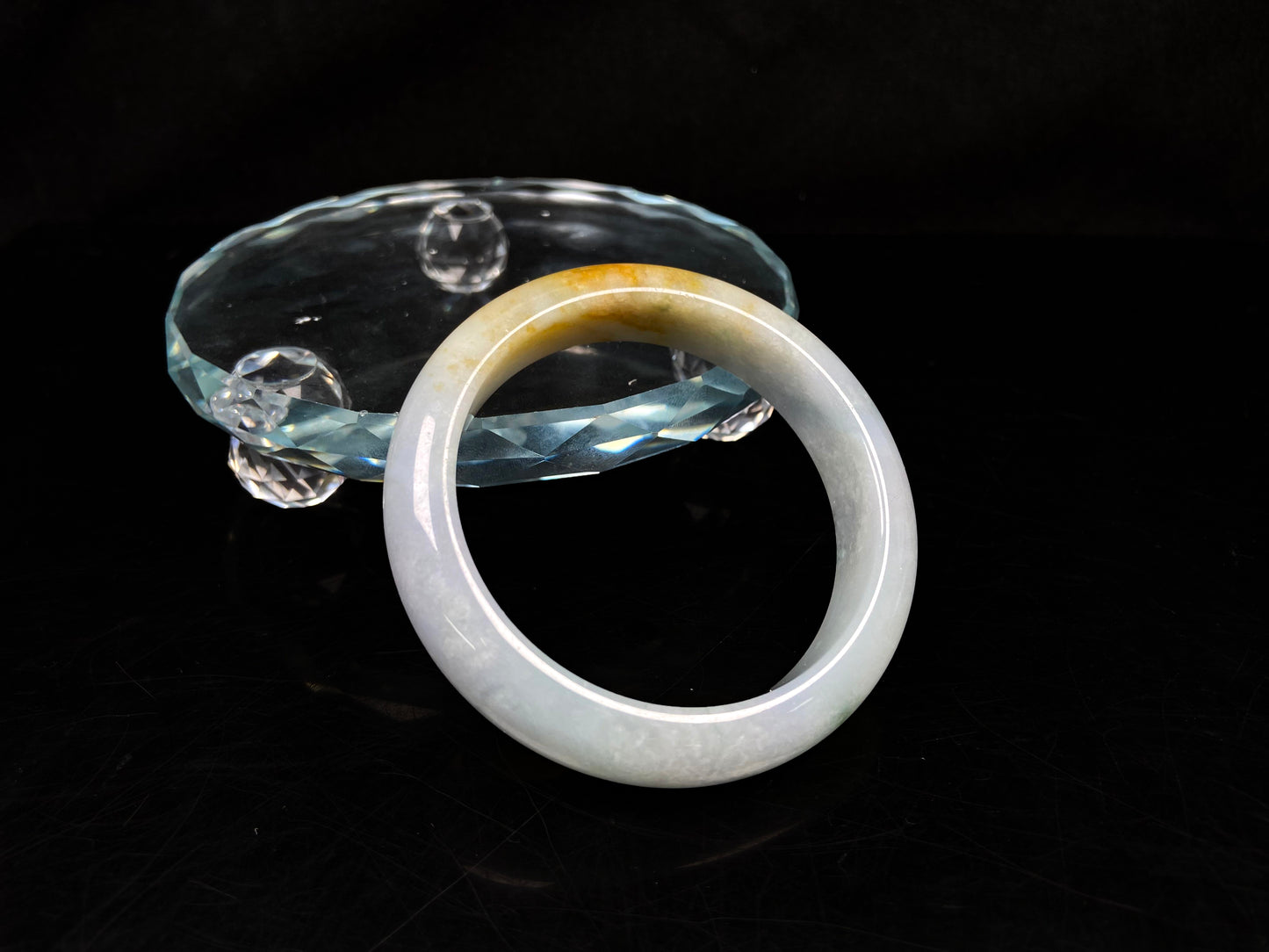 A dawn glow golden hue jadeite Bangle