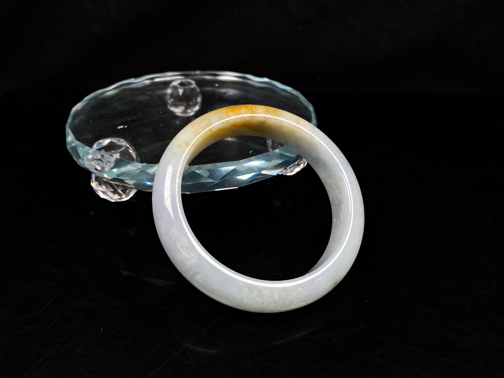 A dawn glow golden hue jadeite Bangle
