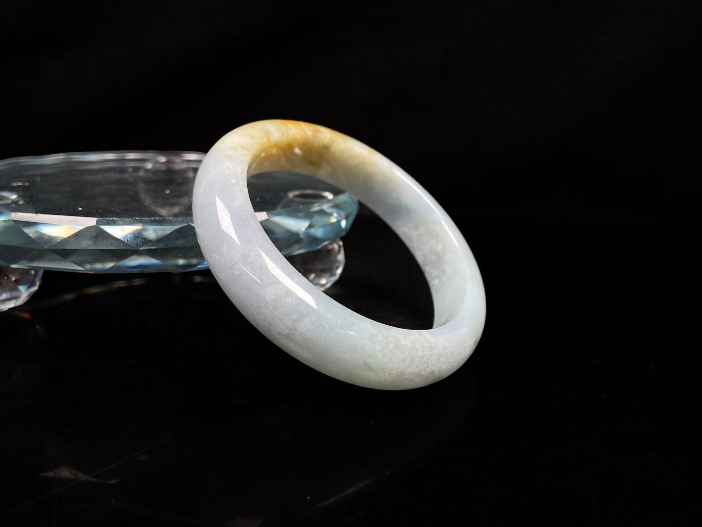 A dawn glow golden hue jadeite Bangle