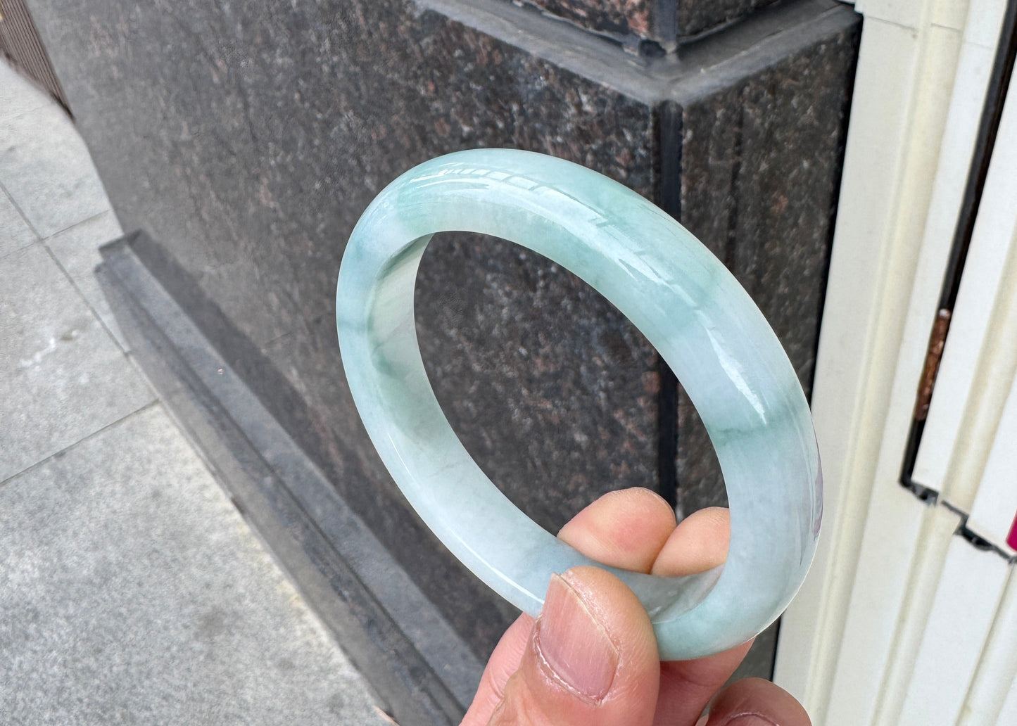 Wealth Luck  Unique Design Statement · Burmese Jadeite Bangle (Multiple Sizes)