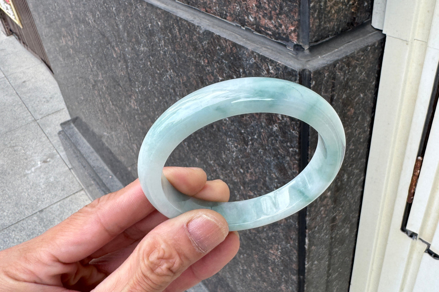 Wealth Luck  Unique Design Statement · Burmese Jadeite Bangle (Multiple Sizes)