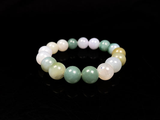A green mist blended with white jadeite beads bracelet.