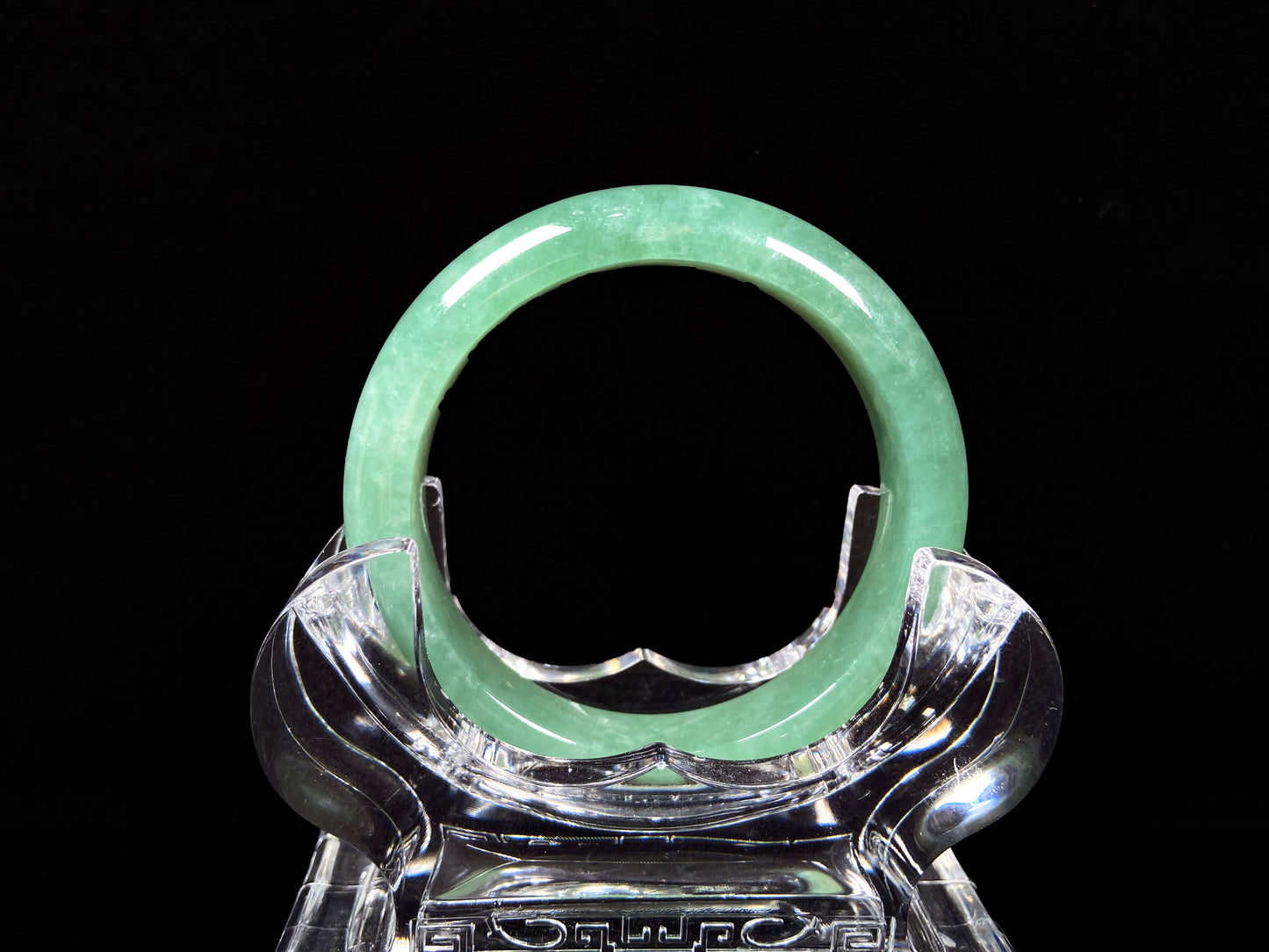 A verdant mist jadeite bangle.